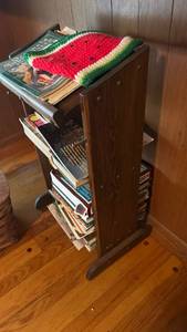 lot 2691 image: Wooden Book Stand with Watermelon Cozy