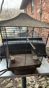 lot 2701 image: Metal Bird Cage with Pagoda Style Roof