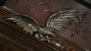 lot 2728 image: Bronze Eagle Wing Architectural Panel