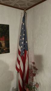 lot 2731 image: Traditional American Flag with Wall Mount
