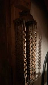 lot 8742 image: Industrial Metal Chain and Hook Assembly set of 4