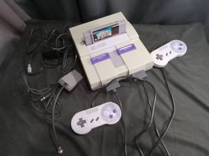 Super Nintendo Entertainment System Console with Super Mario Kart Game