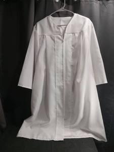 lot 4099 image: White Graduation Gown with Pleated Front