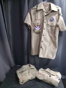lot 4101 image: Boy Scouts of America Uniform Shirt Collection with Patches