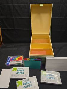 lot 3726 image: Office Organization Set with Storage Box and Index Cards 10 x7x6