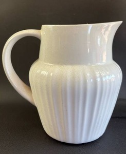 lot 38 image: Full Size Corningware French White Ceramic Pitcher 8.5 Iinch tall
