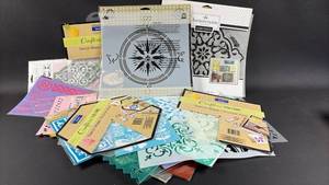lot 87 image: HUGE Lot of  Mixed Craft Stencil Collection with Various Design Patterns