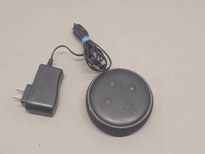 lot 105 image: Amazon Echo Dot 3rd Generation Smart Speaker with Power Adapter - Tested, Works