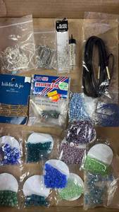 lot 143 image: Jewelry Making Supplies, Glass Beads, Chains, and Findings