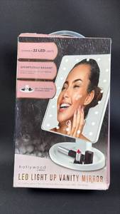 lot 168 image: NIB Hollywood by Vivitar LED Light Up Vanity Mirror with 22 LED Lights