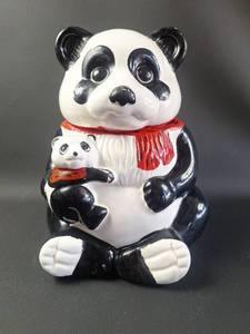 lot 185 image: VINTAGE Ceramic Panda Cookie Jar with Baby Panda