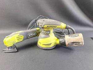 lot 197 image: RYOBI Corded Electric Palm Sanders Set - Working