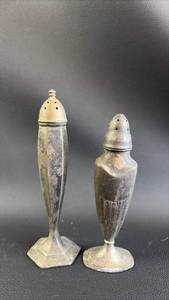 lot 206 image: Pewter and Silver Plated SaltPepper Shakers