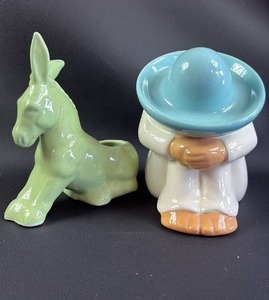 lot 229 image: Ceramic Donkey Planter and Siesta Figurine