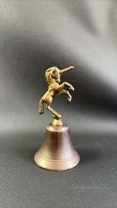 lot 230 image: Brass Bell, Unicorn Handle Approximately 5 Inches Tall