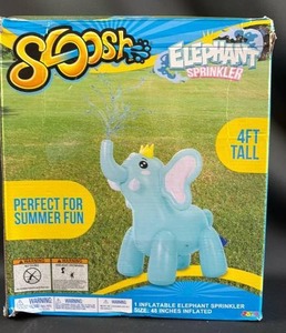 lot 240 image: NIB Sloosh 4ft Tall Inflatable Elephant Water Sprinkler