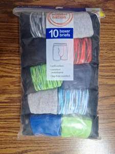 lot 6 image: NEW (10) Pairs Boxer Briefs, Size M(8)