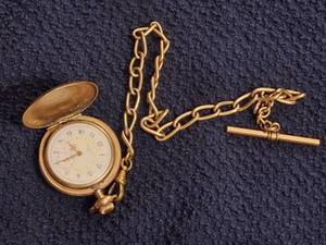 Elgin Gold-Filled Pocket Watch with Engraved Floral Case