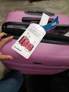 lot 11595 image: Rockland Melbourne Collection Pink Hardside Luggage Suitcase