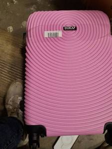 lot 11598 image: DUKAP Pink Hardshell Rolling Suitcase