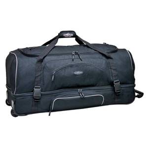 lot 11624 image: Travelers Club 30  Drop-Bottom Rolling Duffel with Telescopic Handle - Black