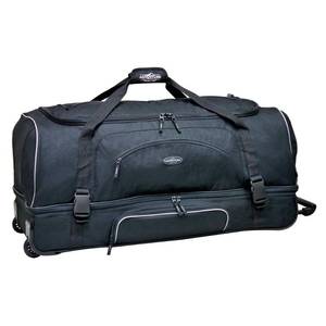 lot 11649 image: Travelers Club 30  Drop-Bottom Rolling Duffel with Telescopic Handle - Black