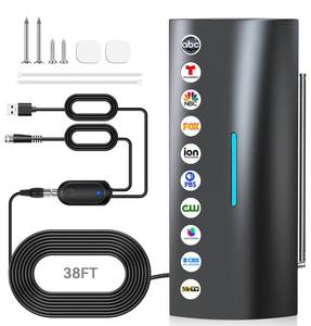lot 56579 image: 3200 Miles Range TV Antenna, Antenna for Smart TV Indoor, Long Range HD Antenna for Local Channels with Amplifier-Supports 8K, 4K - Retail $50
