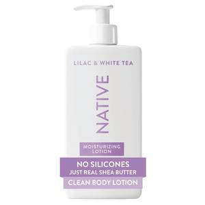 lot 56585 image: Native Body Lotion Contains Naturally Derived Plant-Based Moisturizers for Women and Men  Restores Dry Skin, Lilac & White Tea, 16.5 fl oz - Retail $14