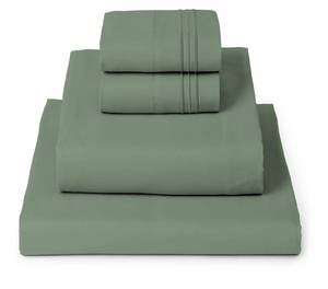 lot 56597 image: King Sheets Set - 4 PC Iconic Collection Bedding - Hotel Luxury, Extra Soft, Cooling Bed Sheets - Wrinkle, Fade, Stain Resistant (King, Sage) - Retail $43