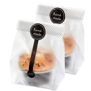 lot 56601 image: 200pcs Translucent Plastic BagsBakery Bags  Handmade Stickers for Muffin Cookie Cake Chocolate Candy Snack Wrapping Bakery Packaging - Retail $17