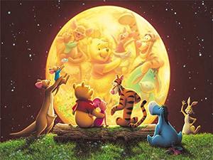 lot 56610 image: Diamond Art Full Drill Round Rhinestone, Winnie Pooh Diamond Art for Adults and Beginners, DIY 5D Diamond Art Kits for Home Wall Decor (12X16 in) - Retail $14