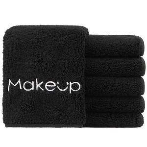 lot 56628 image: Makeup Remover Cloth 6 Pack, Premium Washable Soft 13x13 Inch Facial Cleansing Makeup Towels, Quick Dry Microfiber Face Towels Washcloths for All Skin Types, Black - Retail $7