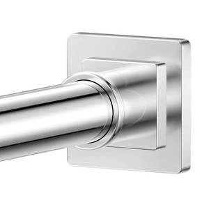 lot 56632 image: Shower Curtain Rod Square End 32-68 Stainless Steel Shower Rods No Drilling for Bathroom Shower Stall RV Closet - Retail $16