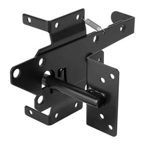 lot 56643 image: Heavy Duty Self-Locking Gate Latch for Wooden Fence, Post Mount Automatic Gate Lock Gravity Door Latch Hardware for Secure Pool, Outdoor Garden, Metal Gates Vinyl Fence, Black Finish - Retail $18