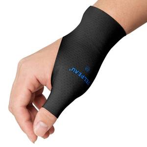 lot 56644 image: Thumb and Wrist Compression Sleeve for Tendonitis (Pack of 2), Seamless Technology, Gloves Wraps for Arthritis Pain Relief for Women & Men, Splint Liner, Fits Both Hands (Black, Long Version, S) - Retail $10