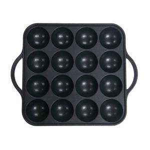 lot 56672 image: 16-Holes Takoyaki Maker Pan Plate for Stovetop, Nonstick Coating Aluminum, 7.7 x 7.7 inches - Retail $20