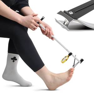 lot 56694 image: Long Handled Toenail Clippers Wide Jaw Opening, Free Bending, for Thick Nails, for The Seniors, Overweight, Disabled with Arthritis, Easy Reach Pedicure Auxiliary Tools (17 with Magnifier) - Retail $33