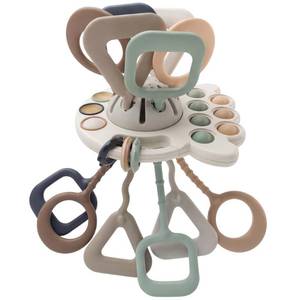 lot 56698 image: Montessori Silicone Pulling Toy for Babies 0 Months - Baby Travel Toys for Airplane, Car and Stroller Montessori Pull String Toy for Baby & Toddlers 1-3 - Retail $16