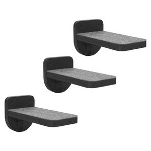 lot 59 image: ESPETS Set of 3 Black Natural Sturdy Wood Cat Wall Floating Steps - Wall Mounted Cat Climbing Shelves and Perches, Kitty Stairs Climber Ladder for Wall - Holds up 35lbs - Retail $27