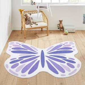 lot 73 image: Topotdor Cute Butterfly Kids Rugs for Girls Bedroom, Toddler Nursery Rug Soft Washable Kids Area Rug for Butterfly Living Room Playroom Decor, Purple 49 x 59 inch - Retail $36