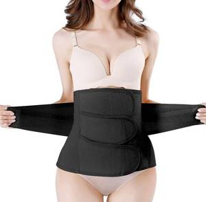 lot 85 image: Postpartum Girdle C-Section Recovery Belt Back Support Belly Wrap Belly Band Shapewear (Black,L) - Retail $26