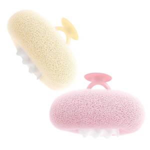 lot 88 image: Ptwola 2 Pcs Soft Sunflower Suction Cup Bath Ball Exfoliating Mesh Bath Sponge Bath Body Brush Cleaning Scrubber Bath Sponge Brush with Comfortable Non-Slip Handle - Retail $7