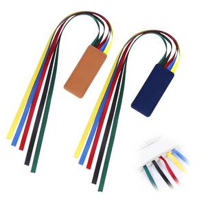 lot 93 image: 2PCS Colorful Bible Ribbons Bookmarks, Bible Bookmark with 5color Ribbons for Books Novel, Artificial Leather Multiple Page Marker Reading Lovers Students Teachers, Christmas Gift (Brown Blue) - Retail $5