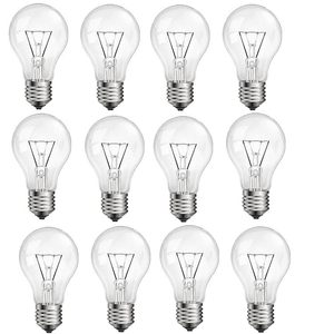 lot 126 image: NABKRA 75 Watt Incandescent Light Bulbs, A19 75 WATT Incandescent Bulb Shatter Resistant Rough Service Light Bulb 60 Watt A19 Shape, Soft White (11PACK) - Retail $37