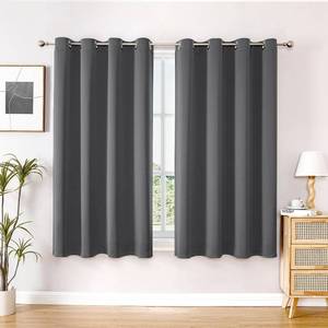 lot 136 image: ChrisDowa Blackout Curtains 54 inches Long for Bedroom - 2 Panels Set Grommet Thermal Insulated Room Darkening Curtains for Living Room (Grey, 52 x 54 Inch) - Retail $23