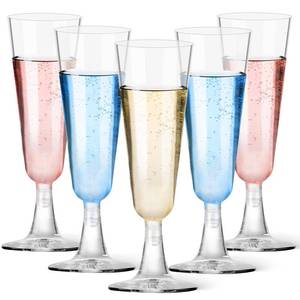 lot 137 image: GuanQiao Plastic Champagne Flutes 20 Pack, 5.5 Oz Clear Disposable Plastic Champagne Glasses, Wine Glasses Cups for Wedding Celebration Birthday Party Wine Tasting New Years Eve Party Supplies - Retail $10