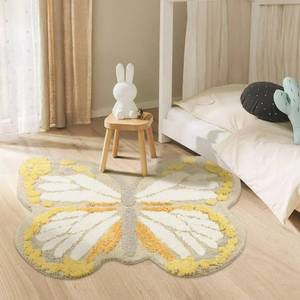 lot 148 image: Poowe Butterfly Kids Rugs for GirlsBoys Bedroom Ultra Soft Children Play Mat for Kids Room, Colorful Non Slip Nursery Area Rug for Playroom, 35.4 x 47.2-Yellow - Retail $30