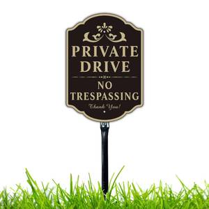 lot 149 image: Felexdo Large Private Drive Sign, 14��x10�� Private Driveway No Trespassing Sign with 36��Strong Steel Stake Rust Free Heavy Duty Aluminum Easy Installation for Outdoor Use - Retail $23
