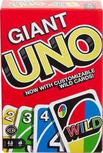 lot 157 image: Mattel Games Giant UNO Card Game for Kid, Adult & Families, Color Blind Accessible & Customizable Large Deck - Retail $15