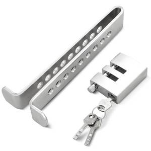 lot 163 image: NYXOVA Anti-Theft Clutch Brake Lock, 9 Holes Anti-Theft Device Safety Tool Vehicle Brake Pedal Lock, Stainless Steel Car Brake Lock with 3 Keys - Retail $15